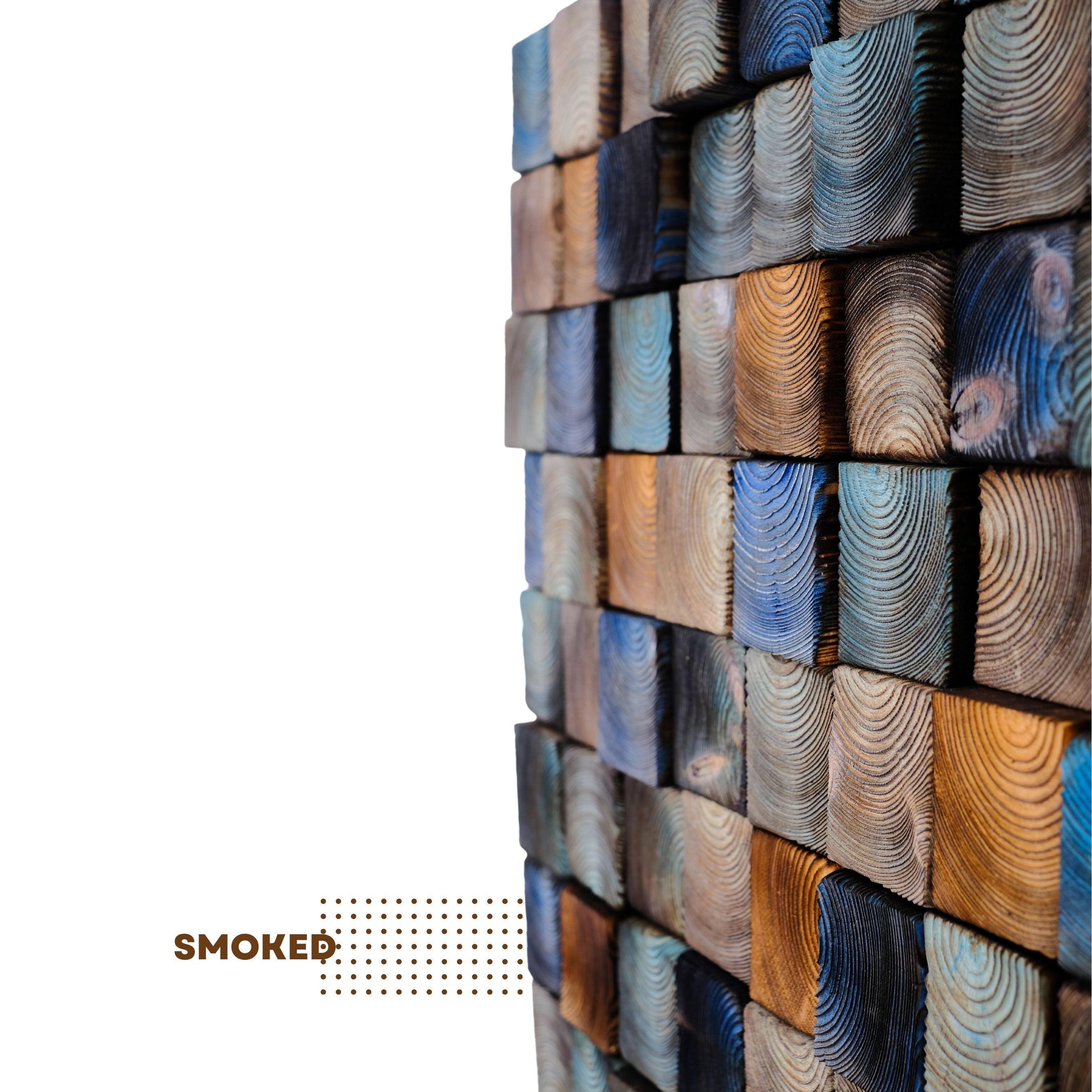 ・"Smoked Blue Wall Sculpture"・Premium Wood Handmade Wall Sculpture - ArtDesigna Glass Printing Wall Art