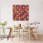 Smoked Pink Wall Sculpture | Premium Wood Handmade Wall Sculpture - Artdesigna