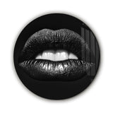 ・"Black Lips"・Rounded Glass Wall Art