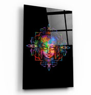 Rainbow Buddha | Glass Wall Art - Artdesigna
