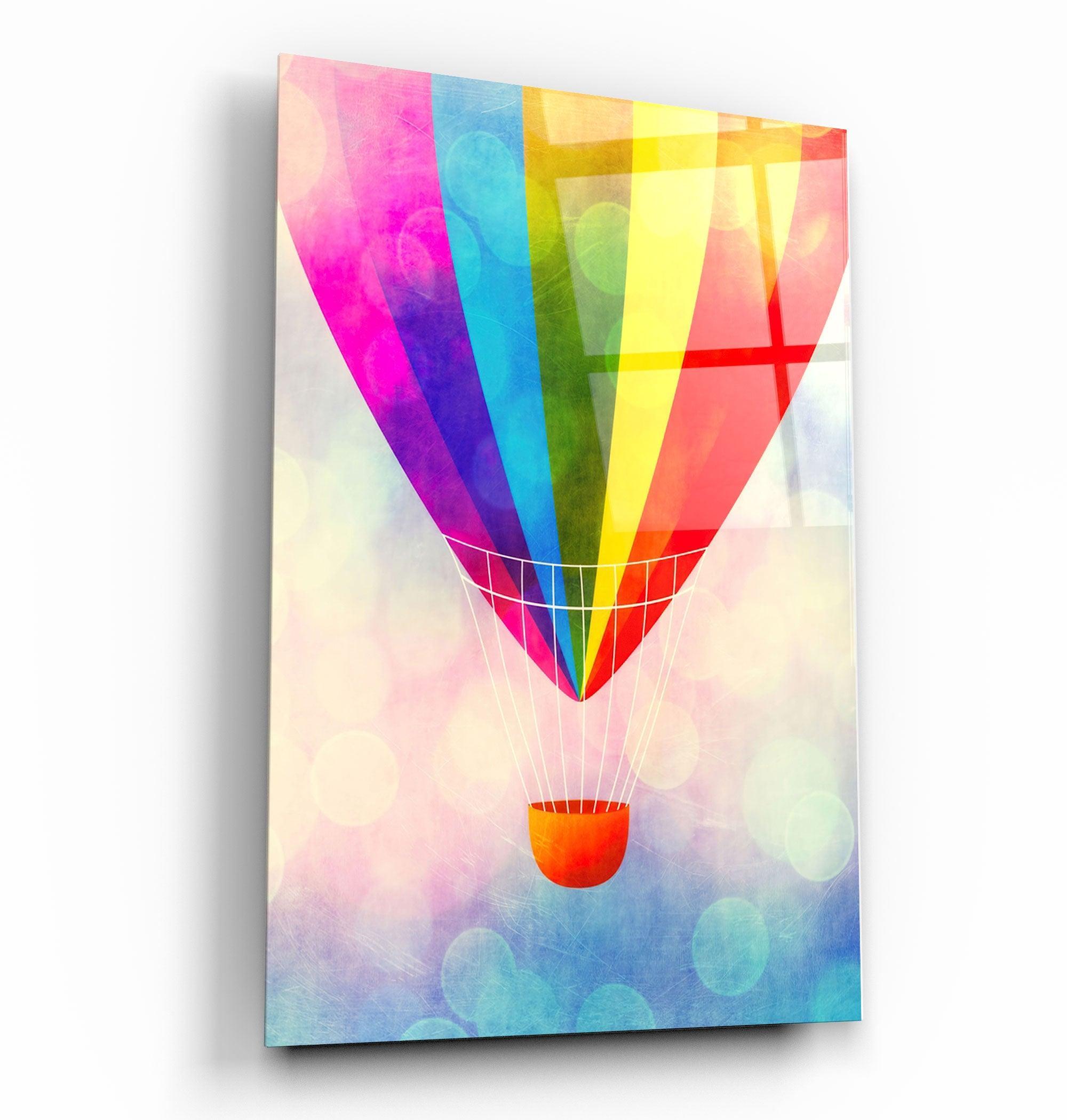 The Air Balloon | Glass Wall Art - Artdesigna