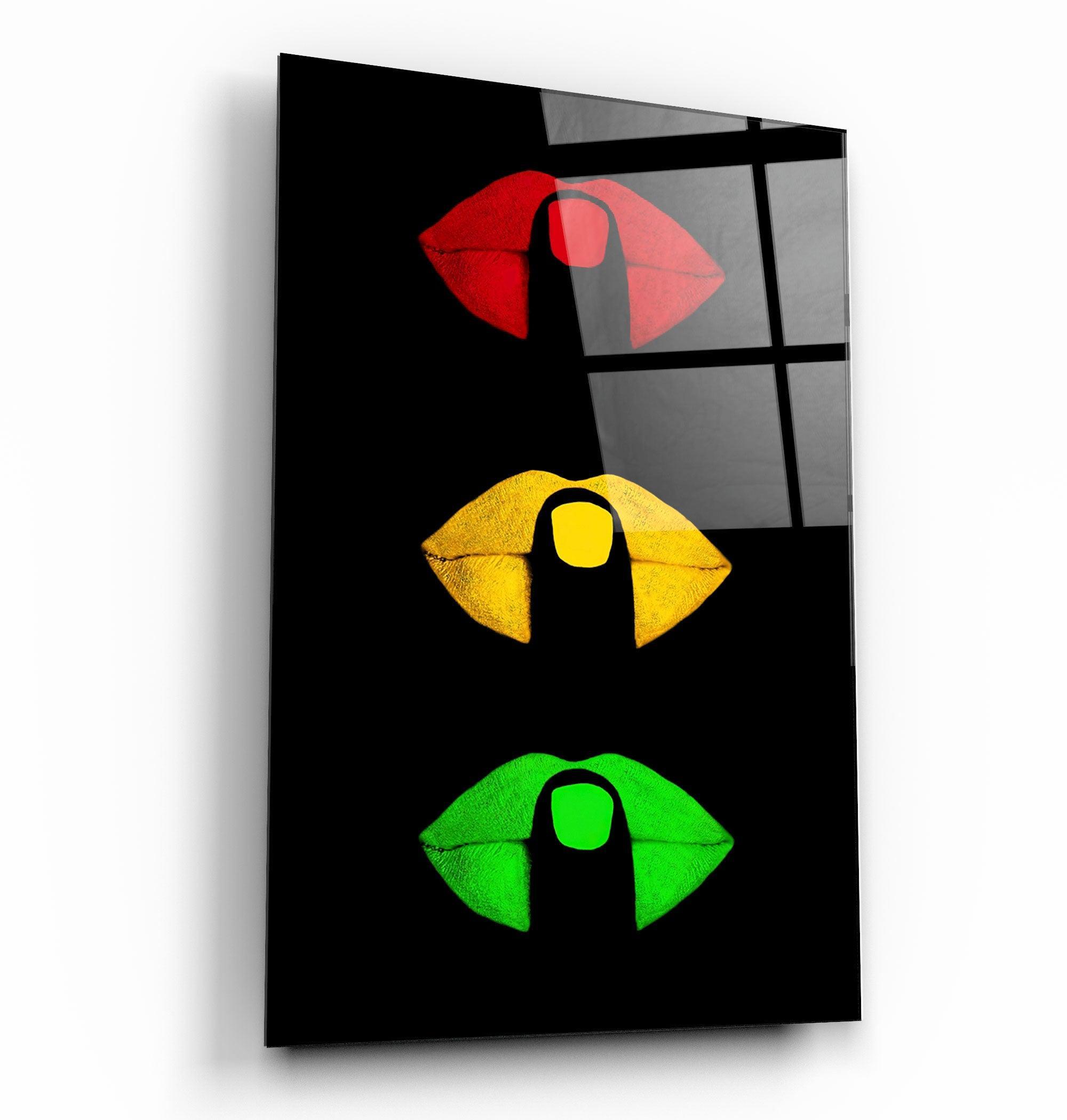 Shush In Colors | Glass Wall Art - Artdesigna