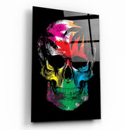 The Palm Skull | Glass Wall Art - Artdesigna