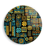 ・"Signs Black BLue"・Rounded Glass Wall Art