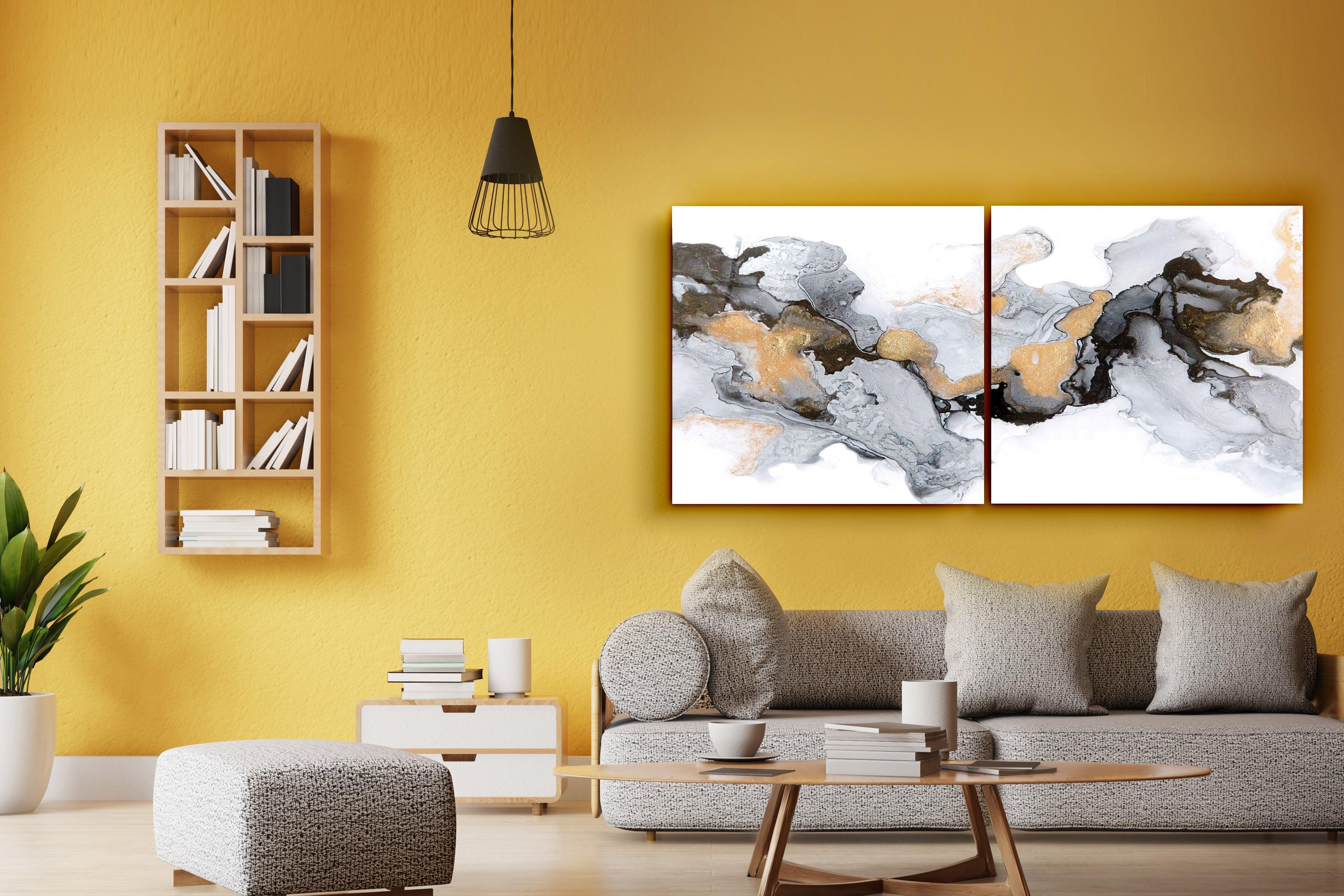 ・"Marble Abstract - Duo"・Glass Wall Art - ArtDesigna Glass Printing Wall Art