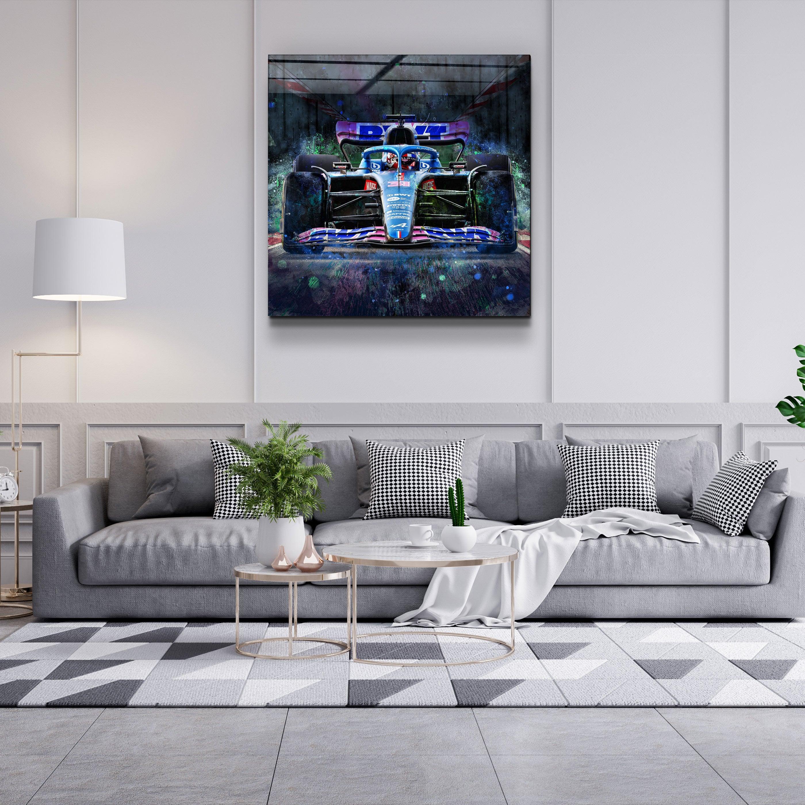 ."AlpineF1 Team". Designer's Collection Glass Wall Art - ArtDesigna Glass Printing Wall Art