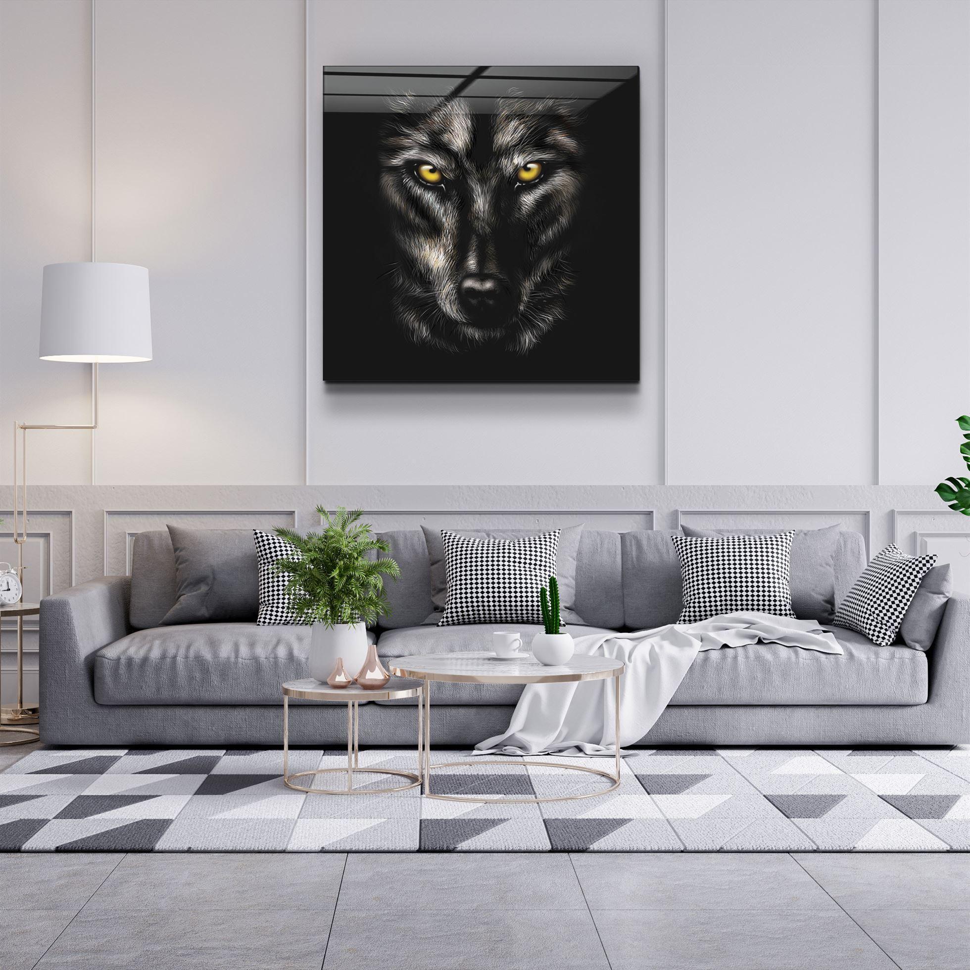 ・"Yellow eyes"・Glass Wall Art - ArtDesigna Glass Printing Wall Art