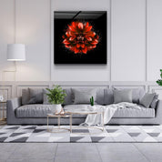 ・"Red Flower"・Glass Wall Art - ArtDesigna Glass Printing Wall Art