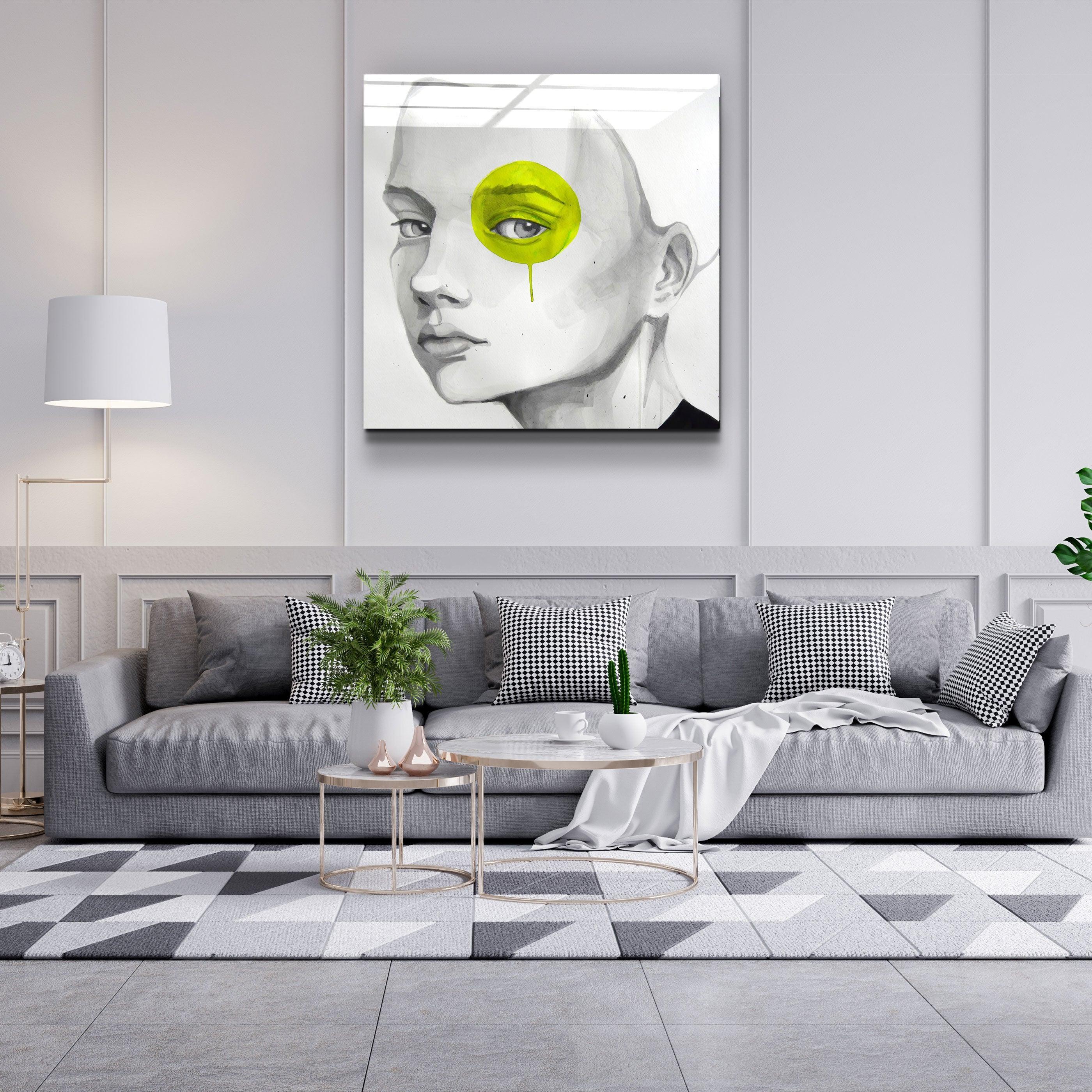 ・"Yellow Eye"・Glass Wall Art - ArtDesigna Glass Printing Wall Art