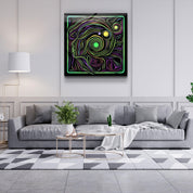 ・"Rainbow Line Faces V9"・Glass Wall Art - ArtDesigna Glass Printing Wall Art