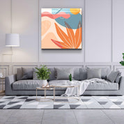 ."Terracota Abstract Flowers V2". Designer's Collection Glass Wall Art - ArtDesigna Glass Printing Wall Art