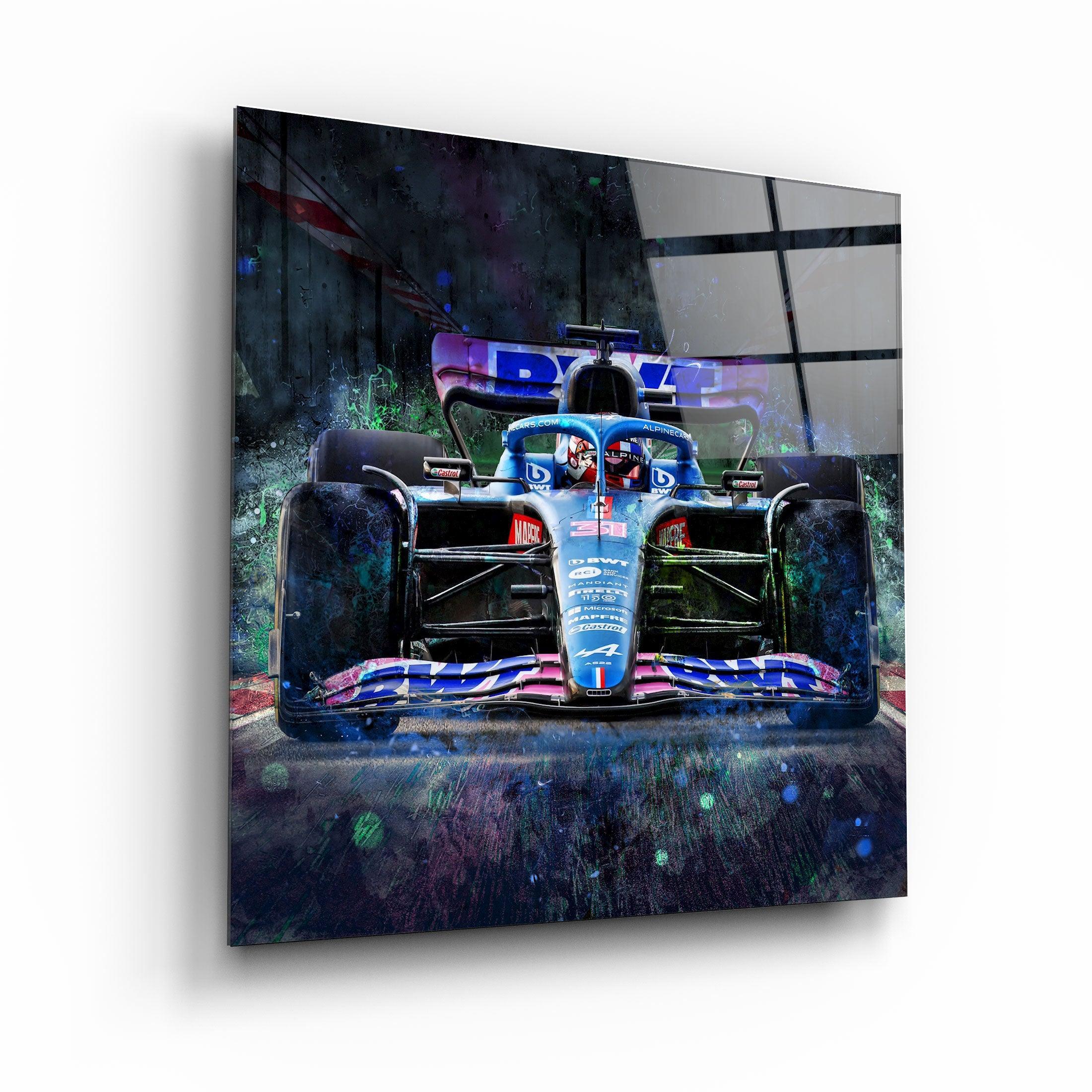 ."AlpineF1 Team". Designer's Collection Glass Wall Art - ArtDesigna Glass Printing Wall Art
