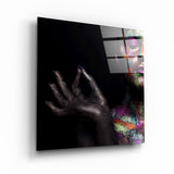 Shimmering Yoga | Glass Wall Art