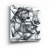 ・"Black Smokes on White"・Glass Wall Art