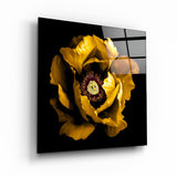 Floral Yellow | Glass Wall Art