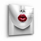 ・"Red Lips"・Glass Wall Art