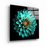 Green Flower | Glass Wall Art
