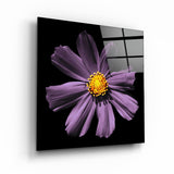 Purple Pink flower | Glass Wall Art