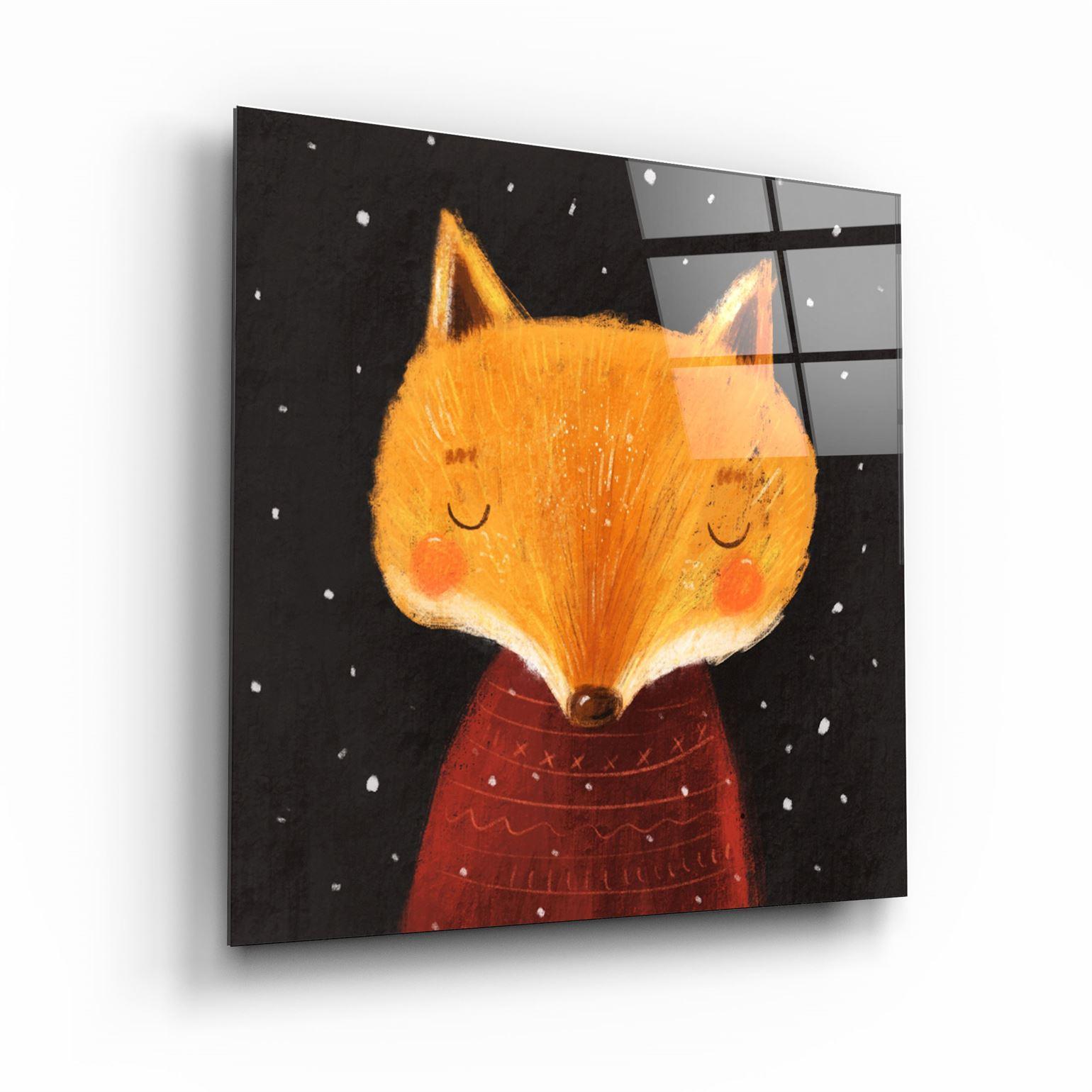 ・"Cute Fox"・Glass Wall Art - ArtDesigna Glass Printing Wall Art