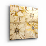 ・"Abstract Yellow Flowers"・Glass Wall Art - ArtDesigna Glass Printing Wall Art