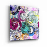 ・"Abstract Swirls and Circles"・Glass Wall Art