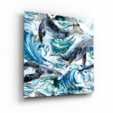 Whales | Glass Wall Art