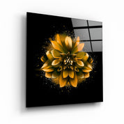 ・"Yellow Flower"・Glass Wall Art - ArtDesigna Glass Printing Wall Art