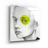 Yellow Eye | Glass Wall Art
