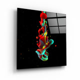 ・"Abstract Colorful Paint"・Glass Wall Art