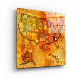 Vintage Map US Georgia | Glass Wall Art