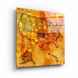 Vintage Map US Oklahoma | Glass Wall Art