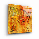 Vintage Map US Virginia | Glass Wall Art
