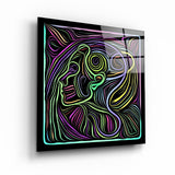 ・"Rainbow Line Faces V7"・Glass Wall Art