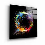 ."Paint Splash Ring". Designer's Collection Glass Wall Art