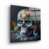 ."Diamond Skull". Secret World Collection Glass Wall Art