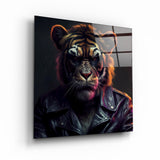 Tiger Monkey | Glass Wall Art