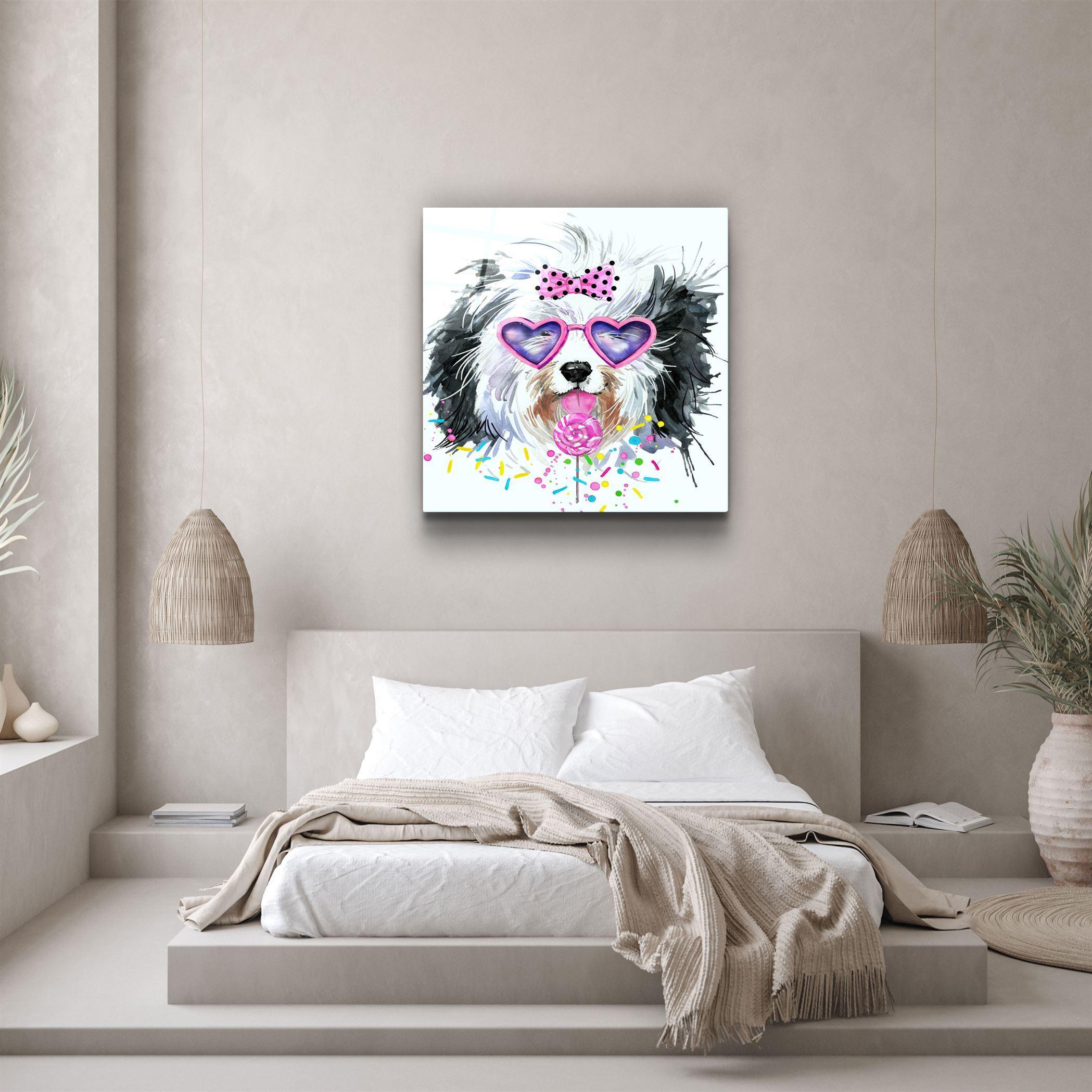 ・"Cute Dog"・Glass Wall Art - ArtDesigna Glass Printing Wall Art