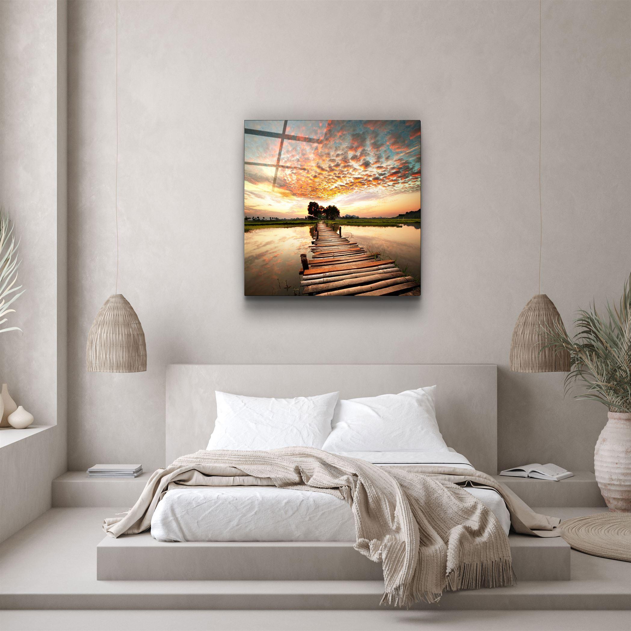 ・"Dock and Landscape"・Glass Wall Art - ArtDesigna Glass Printing Wall Art