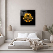 ・"Yellow Flower"・Glass Wall Art - ArtDesigna Glass Printing Wall Art