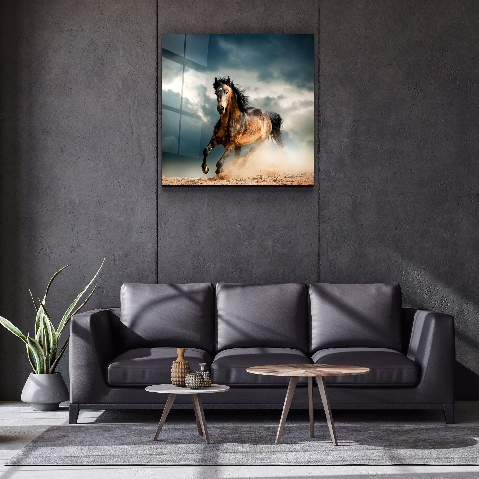 Running with the Herd | Glass Wall Art - Artdesigna