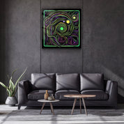 ・"Rainbow Line Faces V9"・Glass Wall Art - ArtDesigna Glass Printing Wall Art