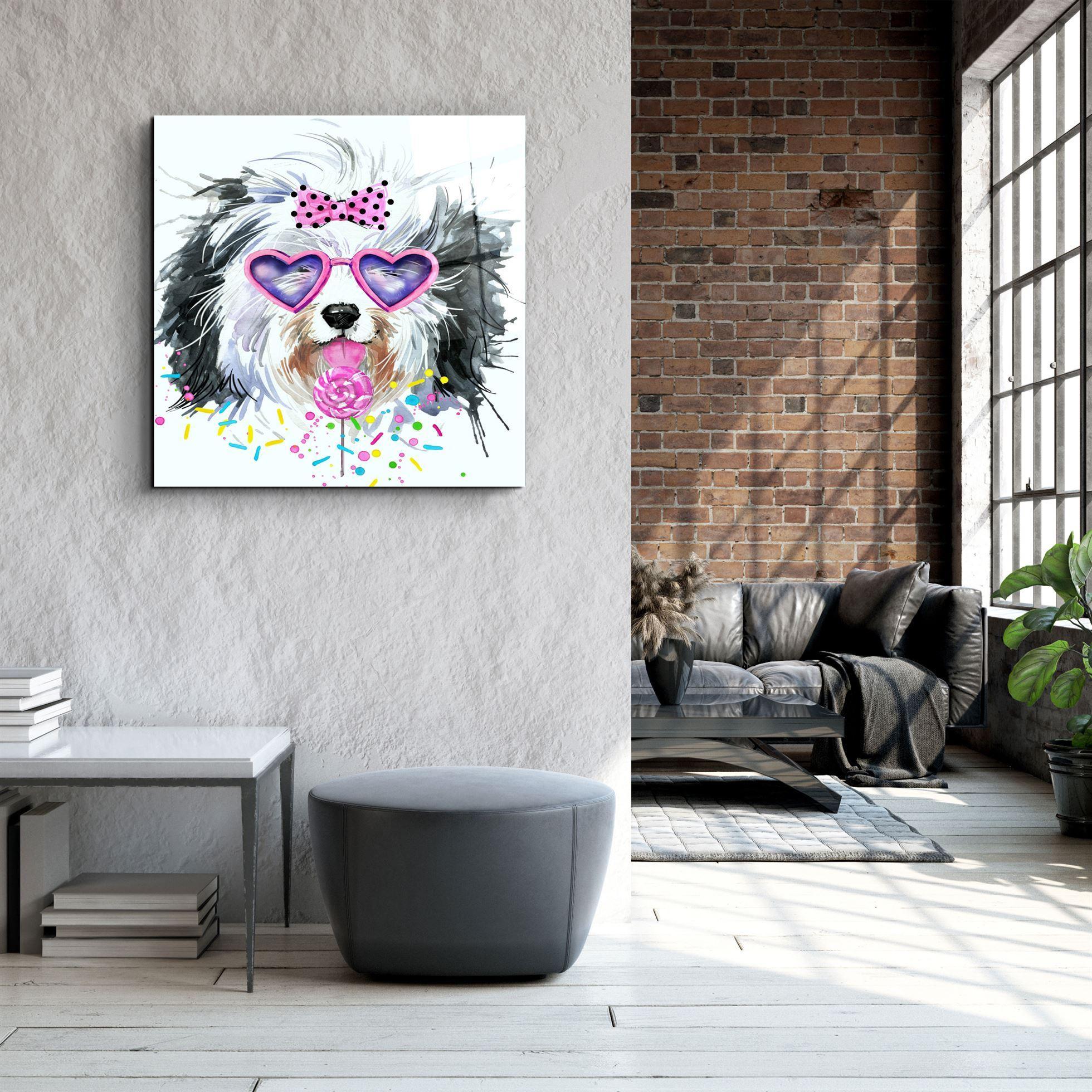 ・"Cute Dog"・Glass Wall Art - ArtDesigna Glass Printing Wall Art