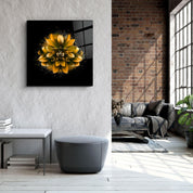 ・"Yellow Flower"・Glass Wall Art - ArtDesigna Glass Printing Wall Art