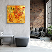 ・"Vintage Map US - Montana"・Glass Wall Art - ArtDesigna Glass Printing Wall Art