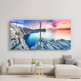 ・"Red Sunset - Duo"・Glass Wall Art