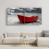 ・"Red Boat - Duo"・Glass Wall Art