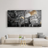 ・"Black Marble - Duo"・Glass Wall Art